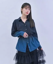 【SALE／11%OFF】axes femme グラデーションシャツ アクシーズファム トップス シャツ・ブラウス ブラック オレンジ カーキ【送料無料】