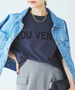 【SALE／30%OFF】le.coeur blanc DU VENT フロッキーロゴTシャツ ルクールブラン トップス カットソー・Tシャツ グレー ホワイト ブラウン【送料無料】