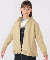 SHIPS KIDS SHIPS KIDS:140ー150cm / 〈撥水〉 フリル パーカー シップス ジャケット・アウター ノーカラージャケット ベージュ ピンク【送料無料】