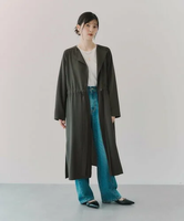 【SALE／20%OFF】YECCA VECCA 異素材MIXガウンコート イェッカヴェッカ ジャケット・アウター その他のジャケット・アウター グレー ベージュ【送料無料】