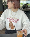 【SALE／10%OFF】Discoat 【ユニセックス】CHEVAL刺繍スウェット ディスコート トップス カットソー・Tシャツ ベージュ グリーン ネイビー【送料無料】