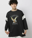 【SALE／50%OFF】niko and ... 【Collegiate Pacific】別注ビックフットボールTシャツ ニコアンド トップス カットソー・Tシャツ ブラック ホワイト オレンジ ブルー