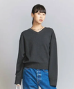 BEAUTY&YOUTH UNITED ARROWS ソフトコットン Vネック スムース ニットプルオーバー -ウォッシャブル- ビューティー＆ユース　ユナイテッドアローズ トップス ニット グレー ホワイト レッド【送料無料】