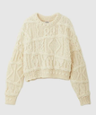 ROPE' 【WEB限定カラー】【COOHEM】CRAZY ARAN PULLOVER (コーヘン/アランニット) ロペ トップス ニット ホワイト ネイビー ピンク【送料無料】