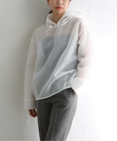 【SALE／30%OFF】La Totalite 【Munich/ミューニック】sheer double pullover ラ トータリテ トップス カットソー・Tシャツ ホワイト ブラック ピンク【送料無料】