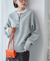 SHIPS WOMEN 〈手洗い可能〉7G ウール カシミヤ ヘンリーネック 2WAY プルオーバー 24AW シップス トップス ニット グレー ホワイト ブラック イエロー ブルー【送料無料】