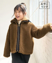 【SALE／30%OFF】ROPE' PICNIC KIDS 【KIDS】ボアコート/リンクコーデ ロペピクニック ジャケット・アウター ムートンコート ブラウン ベージュ【送料無料】