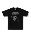 A BATHING APE LUX SPORT PATTERN APE FACE TEE ア ベイシング エイプ トップス カットソー・Tシャツ ブラック ホワイト【送料無料】