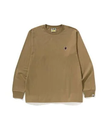 A BATHING APE ONE POINT LS TEE ア ベイシング エイプ トップス カットソー・Tシャツ ベージュ ブラック ブルー グレー ネイビー カーキ ホワイト イエロー【送料無料】