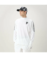 PUMA メンズ ゴルフ PC ストレッチ ジャガード テープ P ロゴ 長袖 シャツ プーマ トップス カットソー・Tシャツ【送料無料】