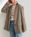 Spick & Span ESLOW / エスロー NO COLLAR JACKET A2043FJ216 スピックアンドスパン ジャケット・アウター ノーカラージャケット ベージュ【送料無料】