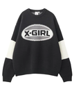 X-girl BICOLOR OVAL LOGO JACQUARD KNIT TOP エックスガール トップス ニット ブラック ネイビー ホワイト【送料無料】