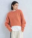 UNITED ARROWS green label relaxing ブークレ クルーネック ニット プルオーバー ユナイテッドアローズ グリーンレーベルリラクシング トップス ニット オレンジ ホワイト グレー【送料無料】