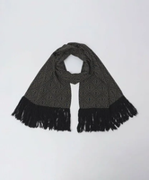 【SALE／40%OFF】SHIPS MEN 【SHIPS別注】Stefano Cau: シルク フリンジ ストール モチーフ シップス ファッション雑貨 マフラー・ストール・ネックウォーマー グレー【送料無料】
