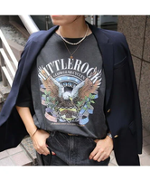 Rouge vif la cle 【MICA&DEAL*GOOD ROCK SPEED】ロックT / 5分袖 / ルージュ・ヴィフ ラクレ トップス カットソー・Tシャツ ブラック【送料無料】