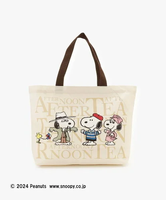 Afternoon Tea LIVING スリットポケット付きロゴバッグS/PEANUTS アフタヌーンティー・リビング バッグ エコバッグ・サブバッグ ベージュ