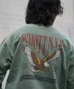 Schott CREW SWEAT TRAD EAGLE/クルースウェット トラッドイーグル ショット トップス スウェット・トレーナー グリーン ブラック【送料無料】