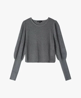 【SALE／40%OFF】To b. by agnes b. WW60 PULLOVER リブ x オープンワークスリーブプルオーバー アニエスベー トップス ニット グレー【送料無料】