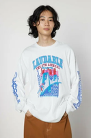 【SALE／50%OFF】RODEO CROWNS WIDE BOWL LAUDABLE L/S Tee ロデオクラウンズワイドボウル トップス カットソー・Tシャツ ホワイト ブラック