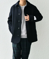 SHIPS any SHIPS any: PURE WOOL MELTON シングル Pコート◆ シップス ジャケット・アウター ピーコート ネイビー グレー ブラック ベージュ【送料無料】