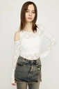 【SALE／20%OFF】SLY HOLE LACE トップス スライ トップス カットソー・Tシャツ ホワイト ブラック【送料無料】