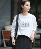 JOURNAL STANDARD relume クローバーロゴプリントロングスリーブTシャツ ジャーナル スタンダード レリューム トップス カットソー・Tシャツ ホワイト ブルー【送料無料】