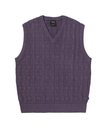 HUF INTERLACED JACQUARD OVERDYED VEST ハフ トップス ベスト・ジレ パープル ブラック【送料無料】