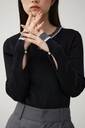 AZUL BY MOUSSY シアーコンビバイカラーニットトップス アズールバイマウジー トップス ニット ブラック ブルー ネイビー グレー【送料無料】