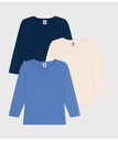 【SALE／10%OFF】PETIT BATEAU 長袖Tシャツ3枚組 プチバトー インナー・ルームウェア その他のインナー・ルームウェア【送料無料】