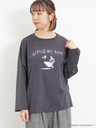 【SALE／50%OFF】Samansa Mos2 【Moomin*Samansa Mos2】フロッキープリントロングT サマンサモスモス トップス カットソー・Tシャツ グレー ホワイト イエロー