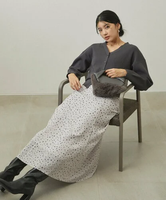 【SALE／50%OFF】PROPORTION BODY DRESSING リボン付きダルメシアン柄スカート プロポーションボディドレッシング スカート その他のスカート グレー【送料無料】