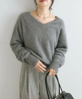 【SALE／30%OFF】RIVE DROITE 【やわらかな肌触り】ファーヤーン2WAYニット リヴドロワ トップス ニット グリーン ブラウン グレー【送料無料】