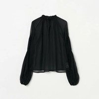 【SALE／20%OFF】HELIOPOLE CANDY SLEEVE BLOUSE エリオポール トップス シャツ・ブラウス ブラック ブラウン【送料無料】