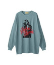 HYSTERIC GLAMOUR LEATHER WOMAN オーバーサイズTシャツ ヒステリックグラマー トップス カットソー・Tシャツ ブルー ホワイト ブラック【送料無料】