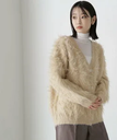 【SALE／30%OFF】NATURAL BEAUTY BASIC Vネック起毛コーディガン 24AW ナチュラルビューティベーシック トップス カーディガン ベージュ グレー ホワイト【送料無料】