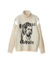 HYSTERIC GLAMOUR QUIET PUNKジャカード タートルネックプルオーバー ヒステリックグラマー トップス ニット ベージュ グレー ブラック【送料無料】