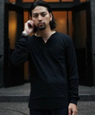 Schott 2PACK LS HENLEY NECK T-SHIRT/2パック ヘンリーネック ロンT ショット トップス カットソー・Tシャツ ブラック ホワイト【送料無料】