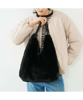 collex 【WEB限定】【CACHELLIE】FUR TOTEBAG ギャザーハンドルファ コレックス バッグ トートバッグ ブラック ベージュ グレー【送料無料】