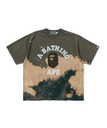 A BATHING APE TIE DYE COLLEGE RELAXED FIT TEE ア ベイシング エイプ トップス カットソー・Tシャツ ベージュ ブラック【送料無料】