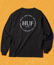 HUF FINE PRINT LS TEE / HUF ハフ 長袖Tシャツ ロンT ハフ トップス カットソー・Tシャツ ブラック グレー ホワイト【送料無料】