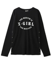 【SALE／30%OFF】X-girl THERMAL L/S TOP エックスガール トップス カットソー・Tシャツ ブラック ホワイト【送料無料】