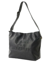 【SALE／30%OFF】X-girl PATCHED LOGO FAUX LEATHER SHOULDER BAG エックスガール バッグ ショルダーバッグ ブラック ブラウン【送料無料】