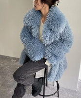 fredy emue 【WEB限定】【JAKKE/ジャッキー】ANTONIA SHAGGY COAT フレディ アンド グロスター ジャケット・アウター その他のジャケット・アウター ブルー グリーン【送料無料】