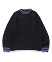 【SALE／30%OFF】XLARGE CABLE CREWNECK KNIT エクストララージ トップス ニット ブラック ホワイト【送料無料】