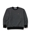 A BATHING APE STA HOUNDSTOOTH JACQUARD RELAXED FIT CREWNECK SWEATSHIRT ア ベイシング エイプ トップス スウェット・トレーナー ブラック ベージュ【送料無料】