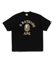 A BATHING APE STA HOUNDSTOOTH COLLEGE RELAXED FIT TEE ア ベイシング エイプ トップス カットソー・Tシャツ ブラック ブラウン ホワイト【送料無料】