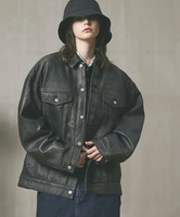 MAISON SPECIAL Sheep Leather Prime-Over 3rd Jacket メゾンスペシャル ジャケット・アウター デニムジャケット ブラック【送料無料】