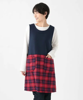 【SALE／10%OFF】Afternoon Tea LIVING タータンチェック柄あったかチュニックエプロン/Afternoon Tea Original Tartans アフタヌーンティー・リビング 食器・調理器具・キッチン用品 エプロン レッド グレー【送料無料】