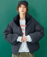 【SALE／20%OFF】DOUX ARCHIVES FUR PUFFER DOWN JKT ドゥアルシーヴ ジャケット・アウター ダウンジャケット・ダウンベスト ブラック ベージュ【送料無料】