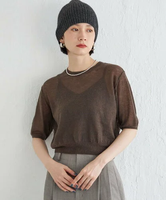 【SALE／30%OFF】SHIPS WOMEN Wai+:＜手洗い可能＞モヘヤブレンド 半袖 プルオーバー シップス トップス ニット ブラウン ブラック ピンク【送料無料】